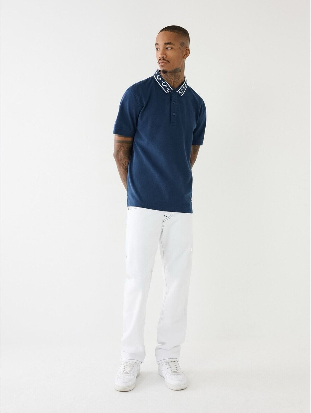 True Religion Short Sleeve Relaxed Polo Shirt Men’s Large PTP 22”